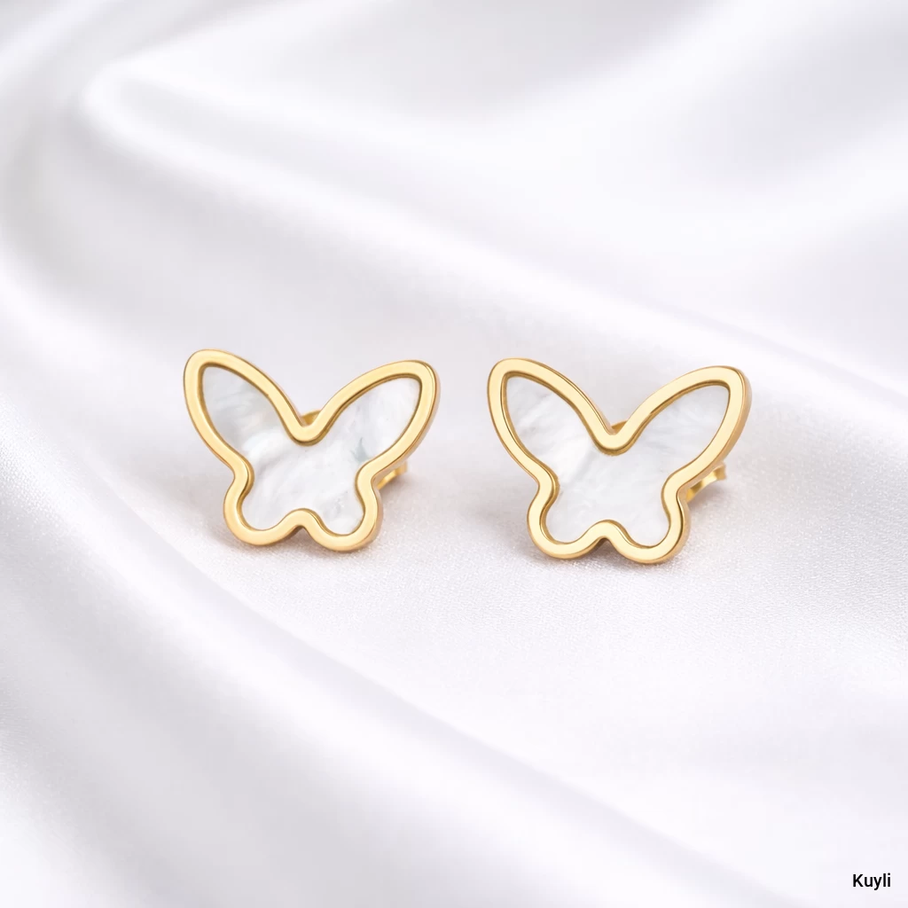 Mother-of-Pearl Butterfly Stud