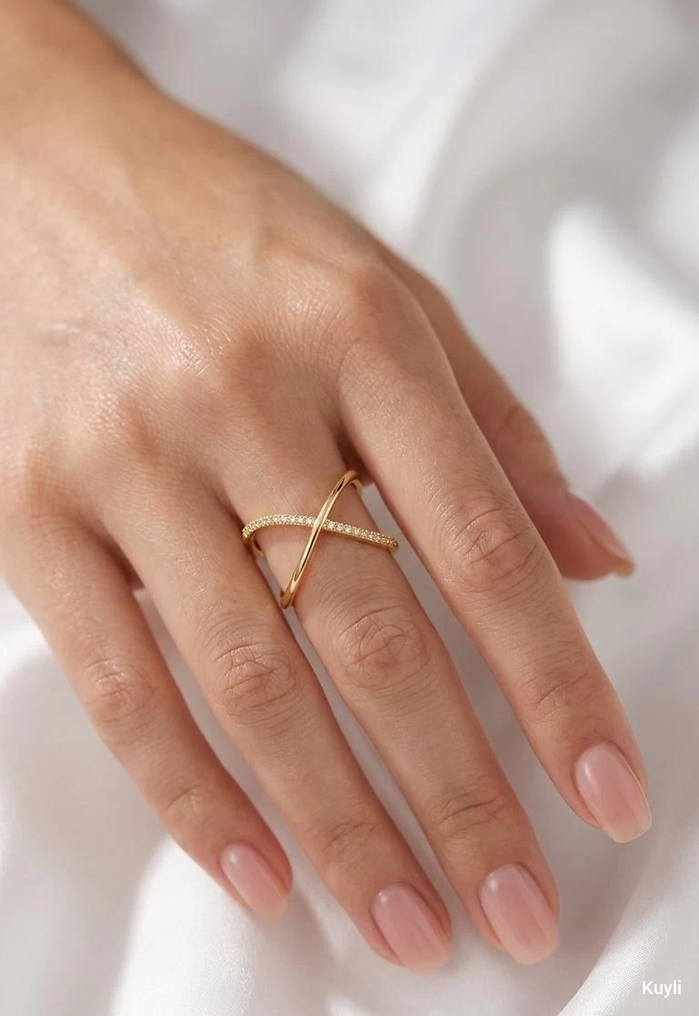 Infinity Cross Adjustable Ring with Zircon Stones[ Adjustable type ]