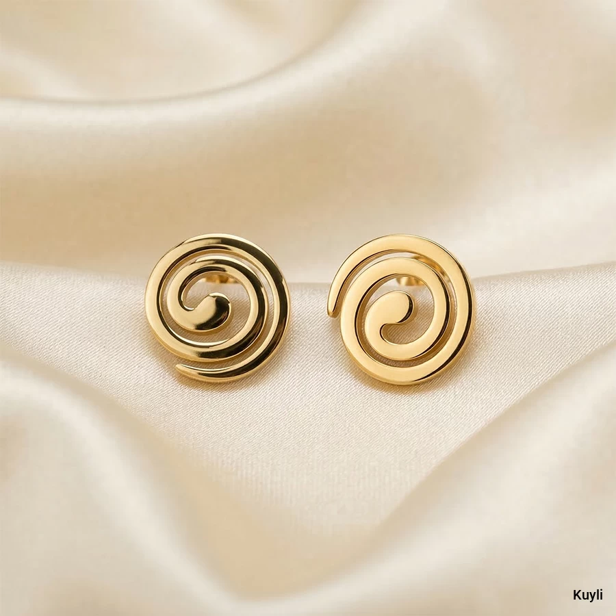 Gold Spiral Stud