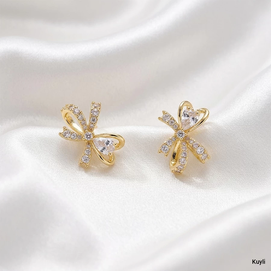 Crystal Butterfly Bow Stud