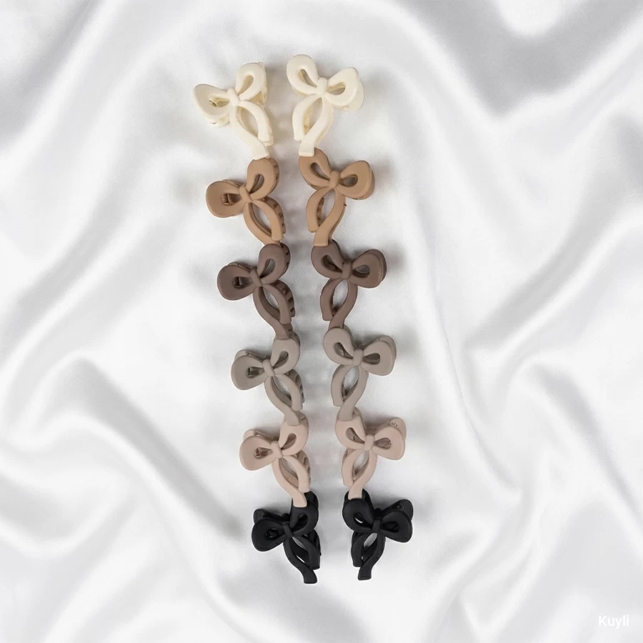 Kuyli Soft Bow Hair Claw – Mini Matte Edition– ₹9/pc [ Any 1]