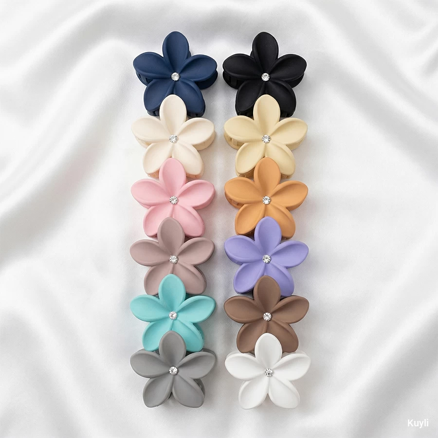 (299 Combo Pack)The Petal & Bloom Collection[ Any 2 Big Frangipani Clips, Any 2 small Frangipani clips, Any 2 matte Dhalia clips, Any 2 matte Frangipani clips, Any 2 matte Hibiscus clips)