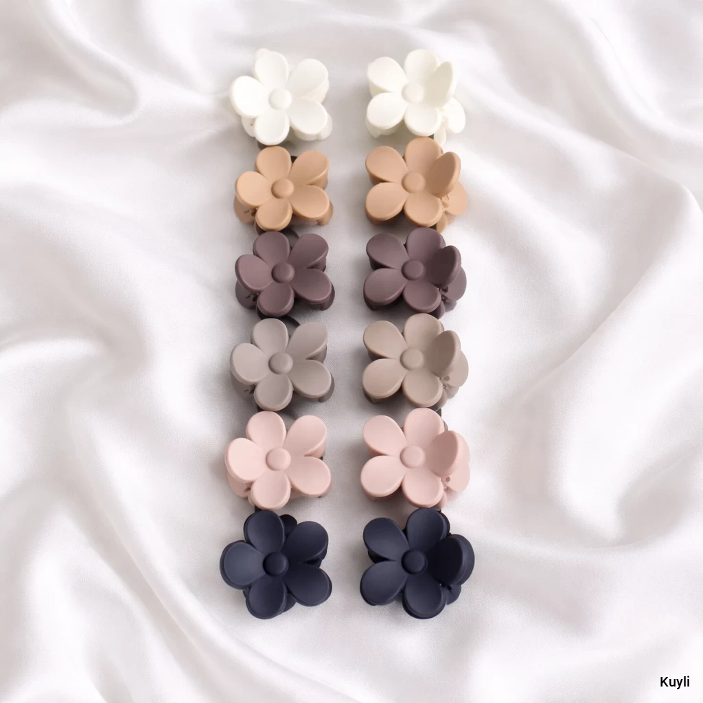 (Combo)Pastel Acrylic Hair Claw Clips & Daisy Matte Hair Clip Set[ Any 2 daisy clips & Any 2 Pastel claw clips]