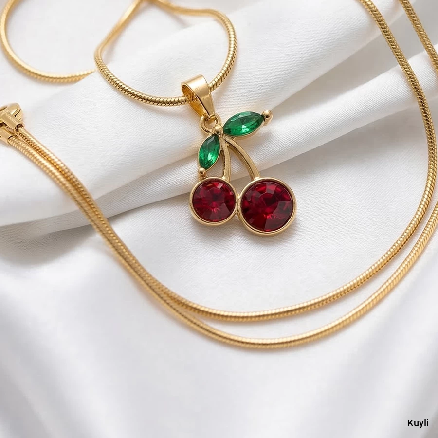 Vibrant Cherry Crystal Pendant