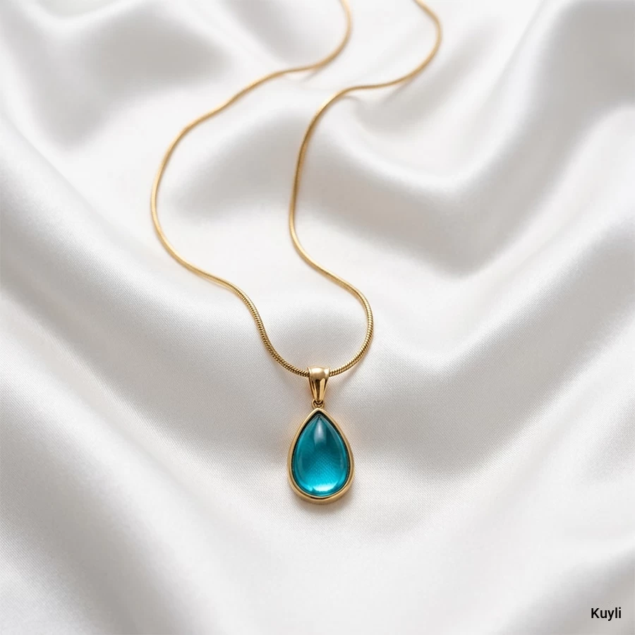 Teardrop Aqua Pendant