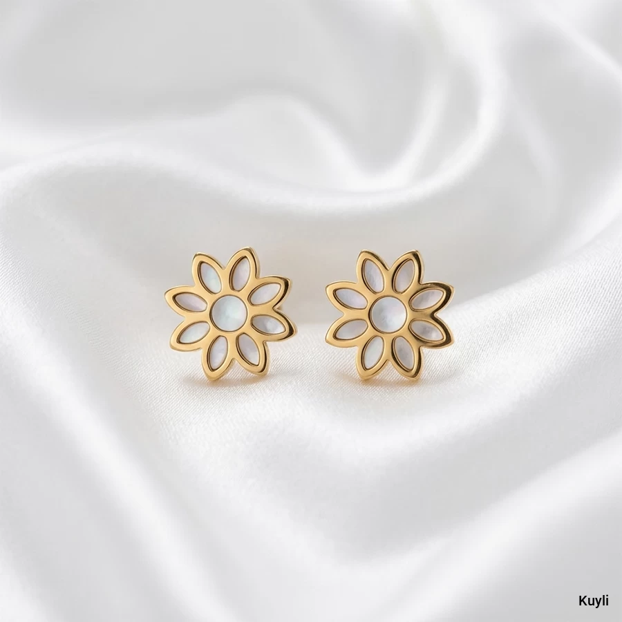 Floral Inlay Stud